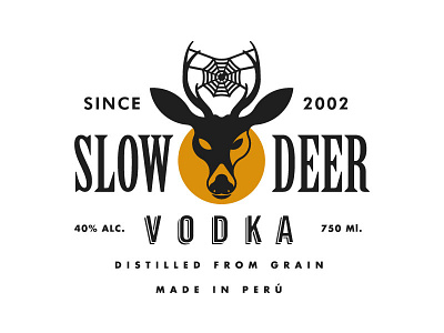 SLOW DEER badge label lockup logo ramshid type typography vodka