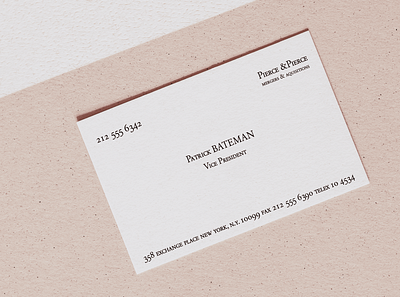 American Psycho Patrick Bateman's business card business card business card design business cards design designer