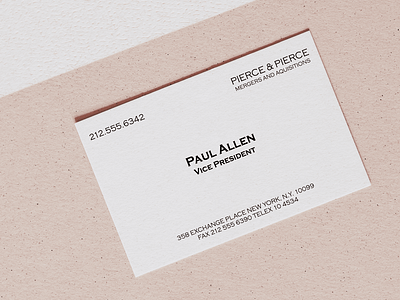 American Psycho Paul Allen's business card