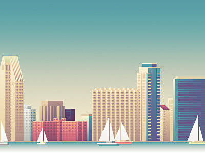Wired - San Diego city editorial illustration sailboat san diego wired