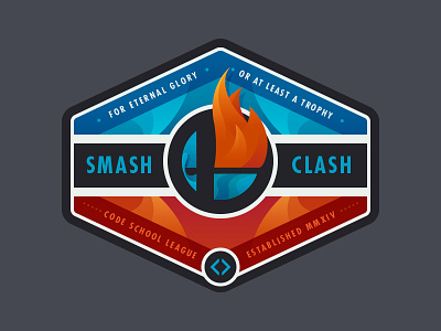 Smash Clash I badge clash code school illustration smash super smash bros
