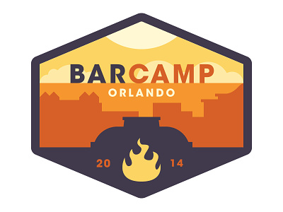 Barcamp Orlando 2014 badge barcamp illustration orlando