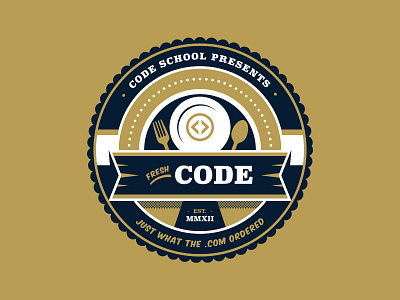 Fresh Code badge code school fresh code illustration seal