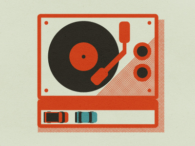 _43 illustration record player toy car turntable vinyl