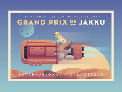 Grand Prix De Jakku a gallery far far away creative south jakku poster rey speeder star wars