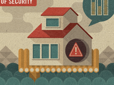 _67 alarm dock house illustration infographic security water