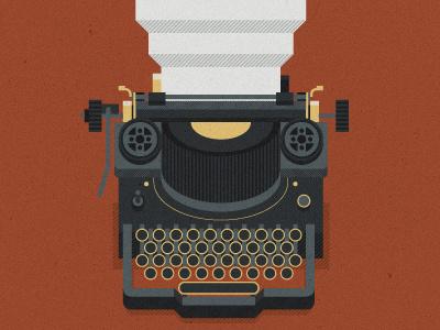 _68 illustration keys paper typewriter vintage writer