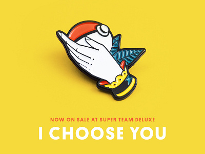 Super Team Deluxe: I Choose You american traditional hand i choose you illustration lapel pin nintendo pokeball pokemon super team deluxe tattoo