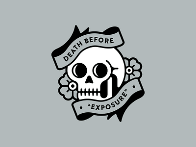 Death Before "Exposure" exposure flash tat flower rose skull tattoo