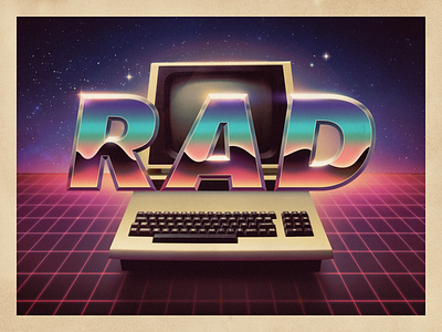 Rad computer retro retrowave synthwave type