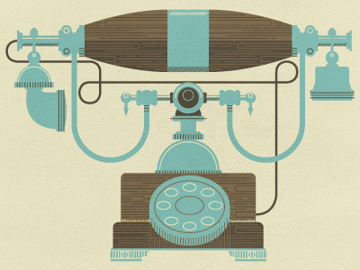 _83 cord dial illustration phone retro rotary telephone vintage wire