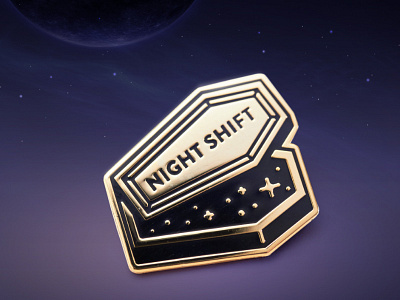 Super Team Deluxe: Night Shift coffin enamel lapel pin super team deluxe