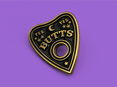 Super Team Deluxe: Butts butts enamel ouija pin planchette super team deluxe