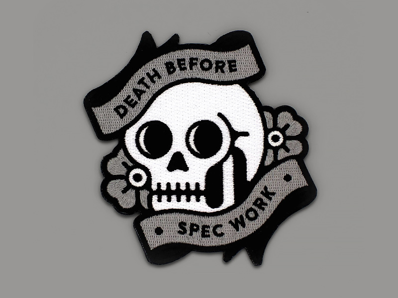 Death Before Spec Work Patches skull death before spec work patch super team deluxe
