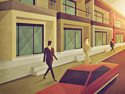 _103 car house illustration people