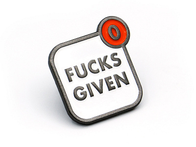 Zero Fucks Given (Again) enamel pin soft enamel