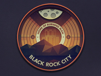 _128 badge black rock city burning man everywhere project illustration