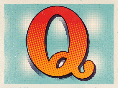 Type Fight Q alphabet comic illustration letter q type fight typography
