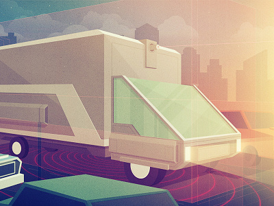 _153 car city editorial future illustration lasers truck