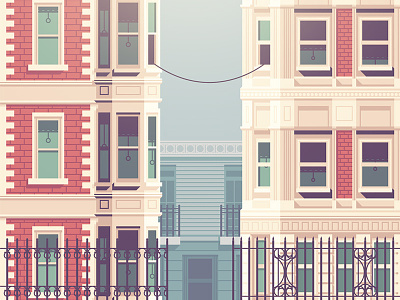 Call Me (Maeby) building city cord home illustration street telephone walkup window