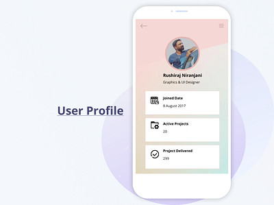 User Profile app design graphic design ui