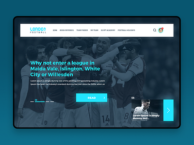 Football Landing Page design flat football illustration landing page logo minimal typography ui ux web website