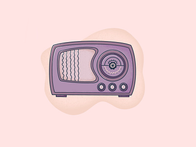 Retro Radio design illustration illustrator radio retro stipple vector