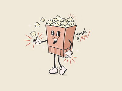 From the top, make it pop 🍿 character design illustration illustrator mascot minimal retro vector vintage