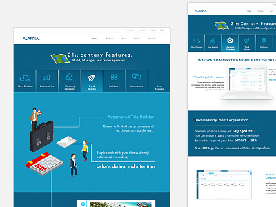 Alanna Landing Page design isometric sketchapp travel web