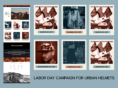 Landing Page for a Holiday Campaign helmets labor day landing page sale urban helmets usa