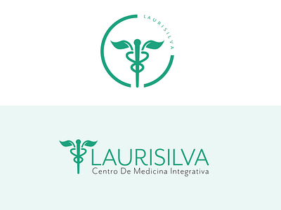Laurisilva Logo caduceus canary islands emblem green holistic integrativa logo medical medicina medicinal medicine mr eves mod ot spanish yoga