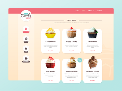 Best Cupcakes Ever | Menu design ui