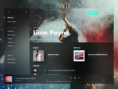 Fluent Spotify app fluent microsoft music spotify ui ux