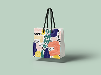 Shopping Bag abstract bag color green illustration pattern shapes