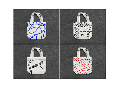 Totes abstract bag illustration ink line pattern tote