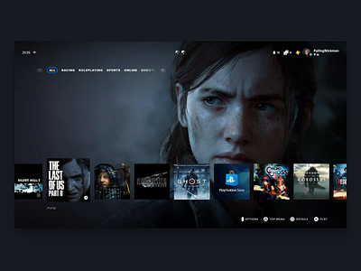 Playstation 5 Interface Concept - Home Screen and Notificaiton adobe xd animation console gaming notification playstation ps5 tv ui ux