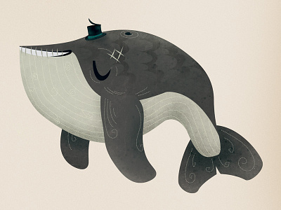 Midnight whale WIP2 illustration texture whale