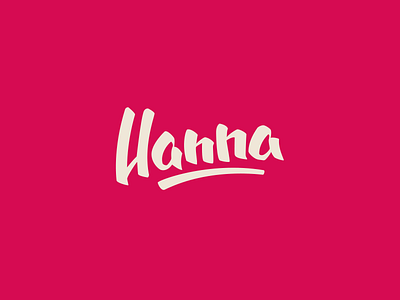 Hanna hand lettering name typography