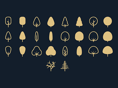 Treecons free icon line minimal set simplified tree