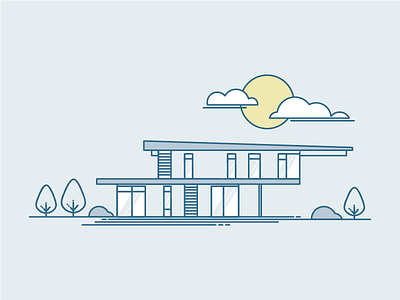 Modern House house illustration line minimal modern simple