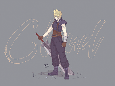 Cloud Strife (Colour) character cloud final fantasy game gaming illustration photoshop