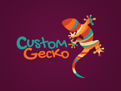 Custom Gecko animal gecko logo typography