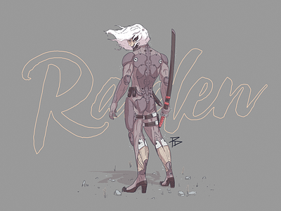 Raiden character game illustration metal gear solid photosop raiden