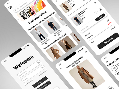 Shopping App Interface Design graphic design ui