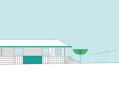 Subtropic modern architecture house illustration modernism post war queenslander renovation