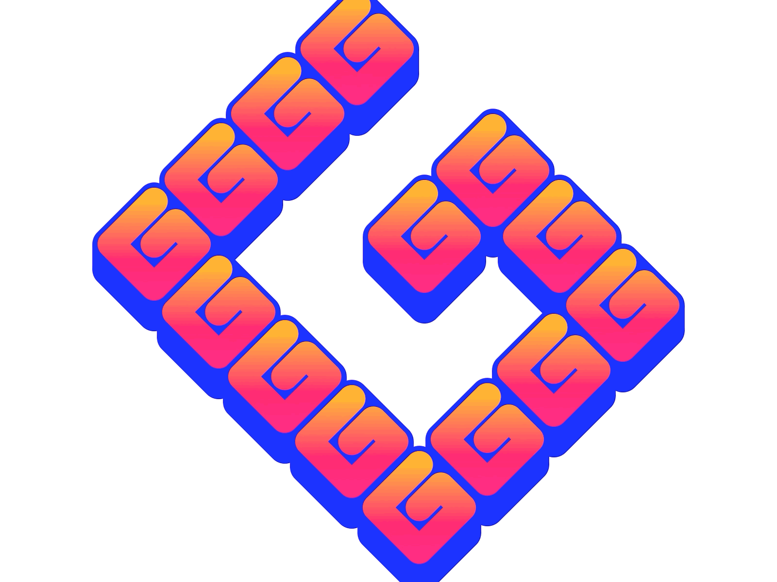 G... ggggggggggg! animation design isometric isometric design lettering logo vector