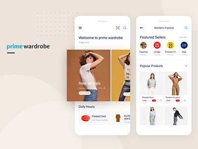 Prime Wardrobe app home amazon concept ecommerce app fashion fashion app homepage landing ui uiux ux