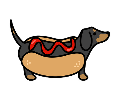 Nice Weenie branding dog graphic design hand drawn illustration logo sticker sticker design vector vector art