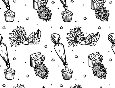 Repeating Pattern for Bakery branding custom design custom pattern design graphic design hand drawn illustration logo pattern repeating pattern vector