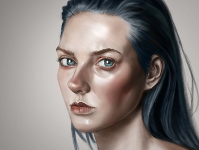 Portrait - "Blue" artwork blue digital eyes portrait